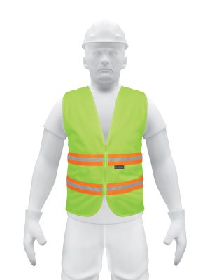 13474 - Chaleco de seguridad verde alta visibilidad con cierre