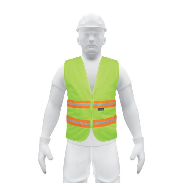 13474 - Chaleco de seguridad verde alta visibilidad con cierre