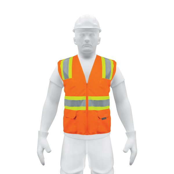 13475 - Chaleco de seguridad naranja max visibilidad y 6 bolsas