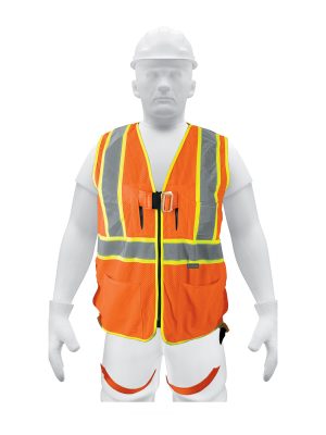 101770 - Chaleco de seguridad para arnés, alta visibilidad, naranja