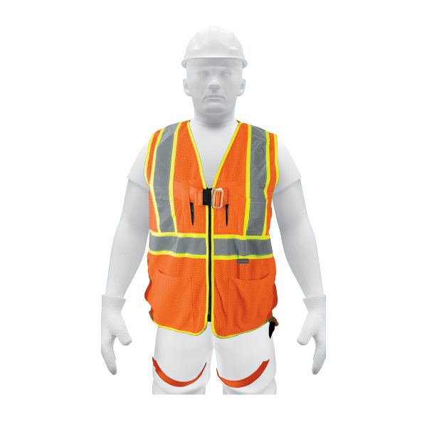 101770 - Chaleco de seguridad para arnés, alta visibilidad, naranja
