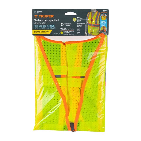 101771 - Chaleco de seguridad para arnés, alta visibilidad, verde