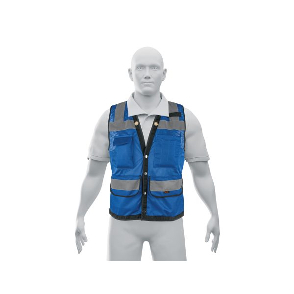 103988 - Chaleco seguridad reforzado azul con bolsas, XL, Expert