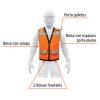 13481 - Chaleco seguridad reforzado naranja con bolsas, XG, Expert