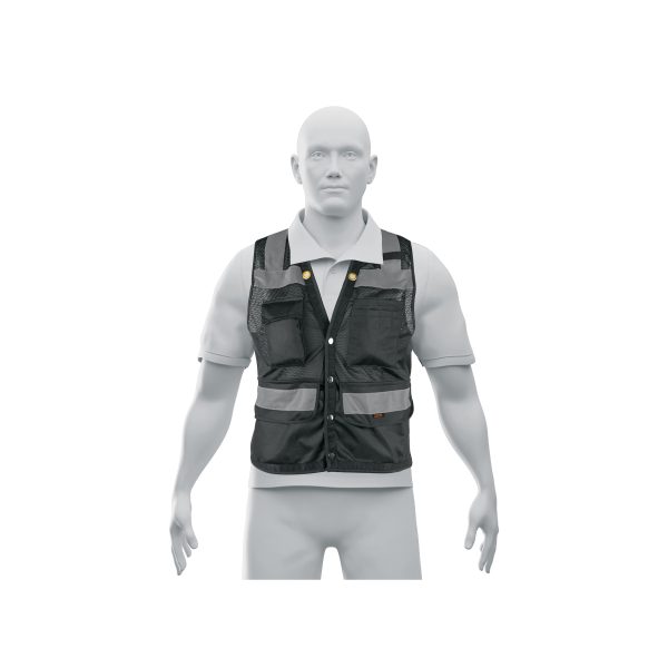 103990 - Chaleco seguridad reforzado negro con bolsas, L, Expert