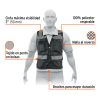 103989 - Chaleco seguridad reforzado negro con bolsas, M, Expert