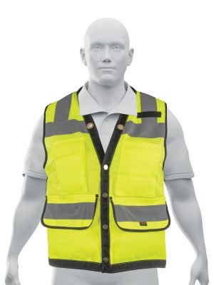 13483 - Chaleco seguridad reforzado verde con bolsas, G, Expert