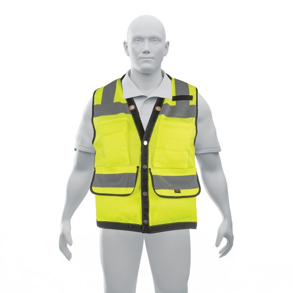 13484 - Chaleco seguridad reforzado verde con bolsas, XG, Expert