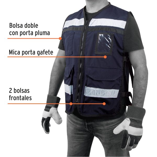 CHS-900AMFC2.jpg 14667 - Chaleco brigadista con cintas reflejantes, color azul marino