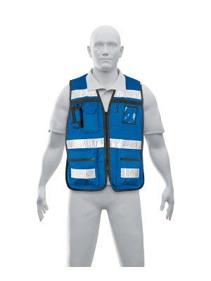 14670 - Chaleco brigadista con cintas reflejantes, color azul rey