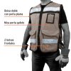 14668 - Chaleco brigadista con cintas reflejantes, color beige
