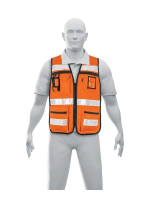 CHS-900N.jpg 14669 - Chaleco brigadista con cintas reflejantes, color naranja
