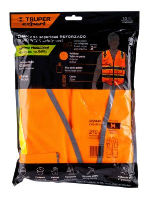 102440 - Chaleco de seguridad de alta visibilidad, naranja, M, EXPERT