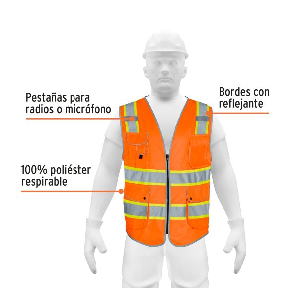 102440 - Chaleco de seguridad de alta visibilidad, naranja, M, EXPERT