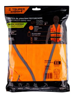 102442 - Chaleco de seguridad de alta visibilidad, naranja, XG,EXPERT