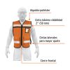 14669 - Chaleco brigadista con cintas reflejantes, color naranja