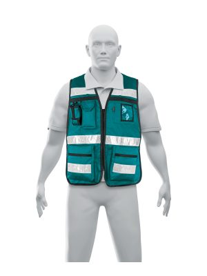14664 - Chaleco brigadista con cintas reflejantes, color verde
