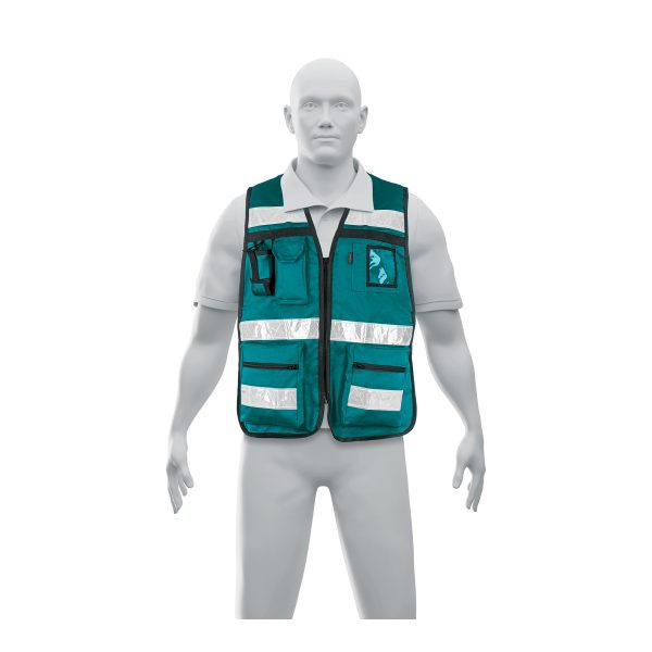 14664 - Chaleco brigadista con cintas reflejantes, color verde