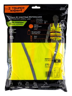 102443 - Chaleco de seguridad de alta visibilidad, verde, M, EXPERT