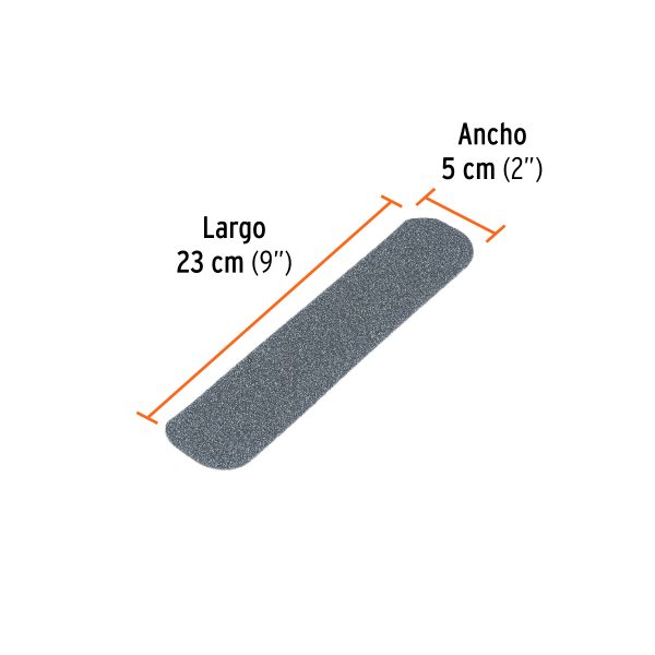 101775 - Tarjeta 6 tiras 23cm antiderrapantes grises 50mm área húmeda