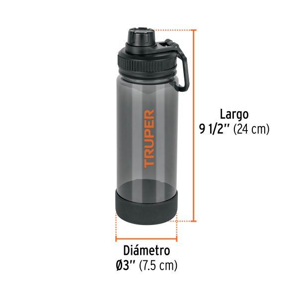 65030 - Botella de plástico, para agua, 740 ml, TRUPER