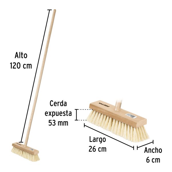 28002 - Cepillo para impermeabilizar, con cerdas de ixtle, mango 48'