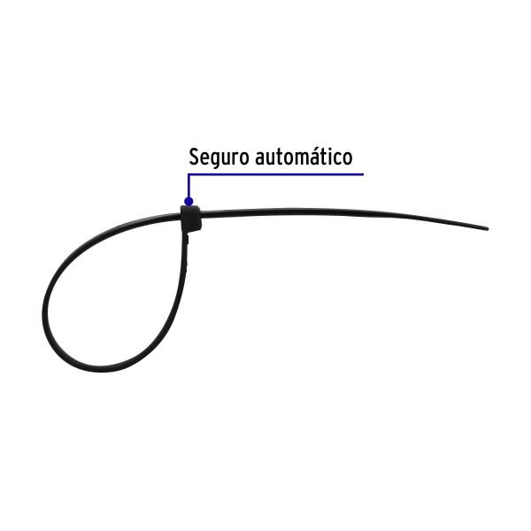 44320 - Bolsa con 100 cinchos plásticos 18 lb, 100x2.5 mm, negros