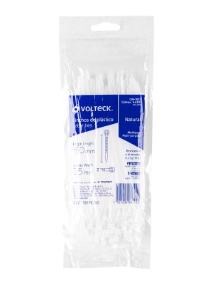 44301 - Bolsa con 100 cinchos plásticos 18 lb, 150x2.5 mm, naturales