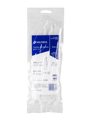 44306 - Bolsa con 50 cinchos plásticos 50 lb, 200x4.5 mm, naturales