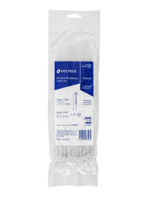 44307 - Bolsa con 50 cinchos plásticos 50 lb, 250x4.5 mm, naturales