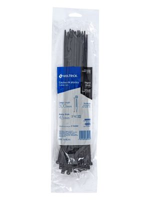 CIN-5030NE1.jpg 44328 - Bolsa con 50 cinchos plásticos 50 lb, 300x4.5 mm, negros
