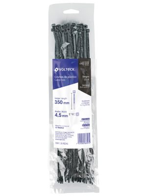 CIN-5035NE1.jpg 44329 - Bolsa con 25 cinchos plásticos 50 lb, 350x4.5 mm, negros