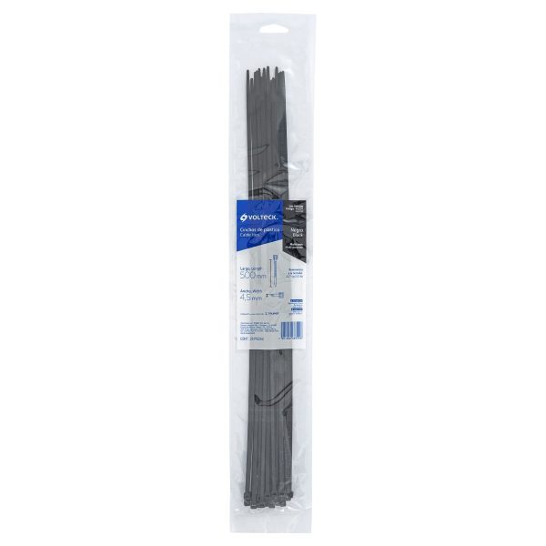 44331 - Bolsa con 25 cinchos plásticos 50 lb, 500x4.5 mm, negros