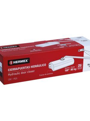 43608 - Cierrapuertas hidráulico color blanco, HERMEX