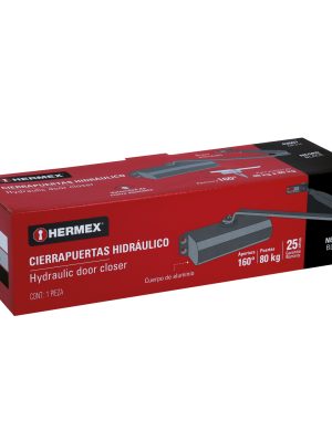 43607 - Cierrapuertas hidráulico color negro, HERMEX