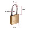 43436 - Candado de latón 30 mm gancho largo en blíster, HERMEX