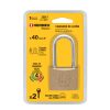 23517 - Candado de latón 40 mm gancho largo en blíster, HERMEX BASIC