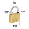 43444 - Blíster con 2 candados de latón de 40mm con gancho largo