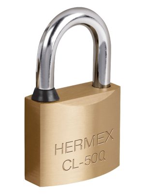 43301 - Candado de latón, 50mm, gancho corto,llave de puntos,blister