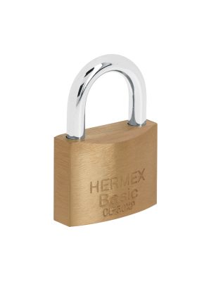 23511 - Candado de latón 50 mm llave tetra en blíster, HERMEX BASIC