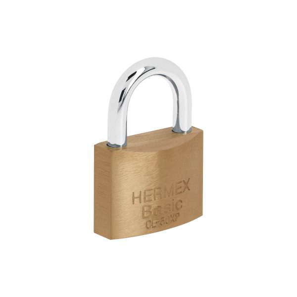 23511 - Candado de latón 50 mm llave tetra en blíster, HERMEX BASIC