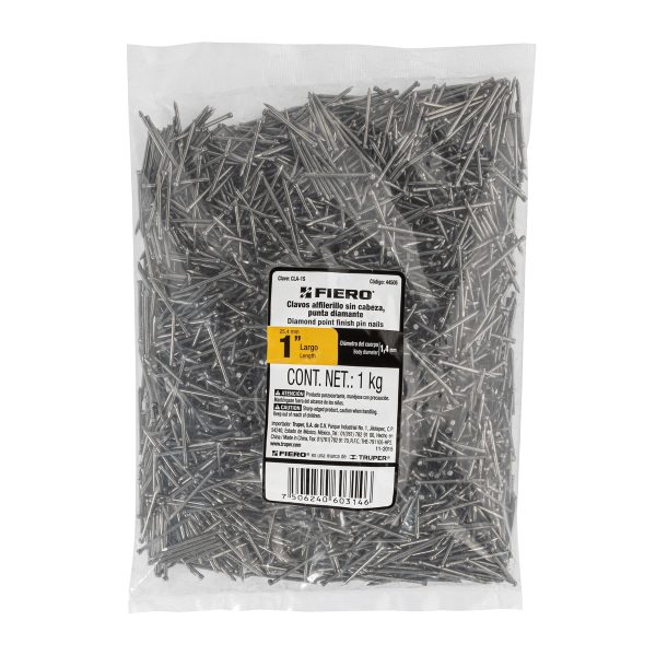 44505 - Bolsa con 1 kg de clavos alfilerillos de 1' sin cabeza