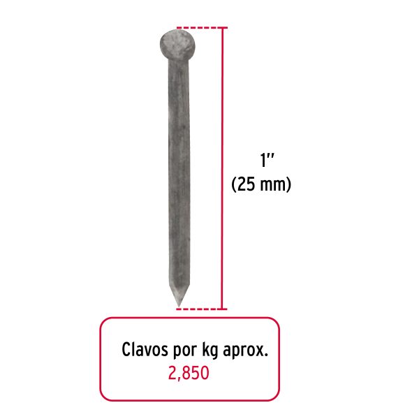 44505 - Bolsa con 1 kg de clavos alfilerillos de 1' sin cabeza