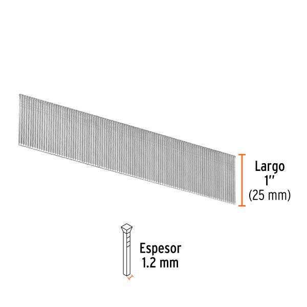 18263 - Caja con 5000 clavos calibre 18, 25 mm para CLNE-18, Truper
