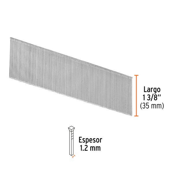 18266 - Caja con 5000 clavos calibre 18, 35 mm para CLNE-18, Truper