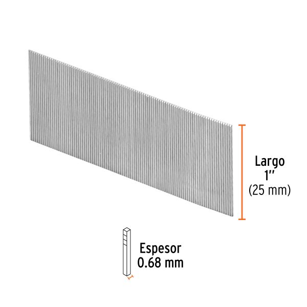 13407 - Caja con 10000 clavos calibre 23, 25 mm para CLNE-23, Truper