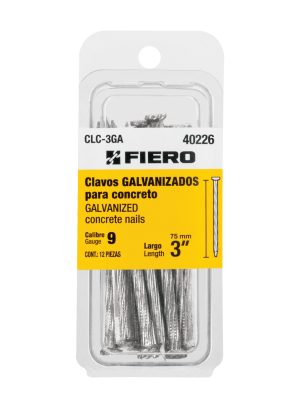 40226 - Blíster con 12 clavos galvanizados para concreto 3', Fiero