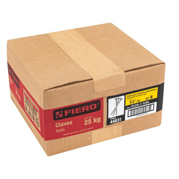 44831 - Kilo de clavos para concreto 1-1/2'galvanizado,caja de 25 kg