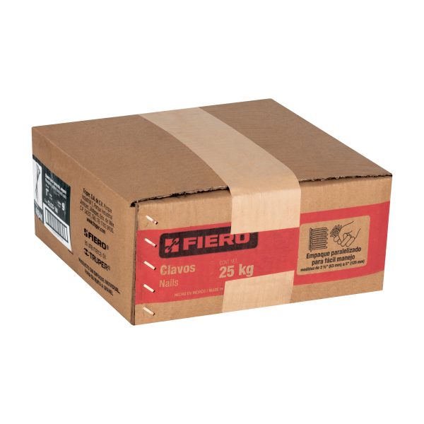 44844 - Kilo de clavos para concreto 1'negros, caja de 25 kg, FIERO