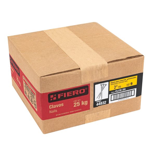 44832 - Kilo de clavos para concreto 2' galvanizado, caja de 25 kg